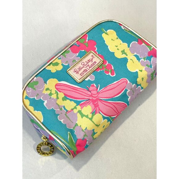 Lilly Pulitzer Handbags - ~ Lilly Pulitzer Makeup Bag Snapdragon Floral Estée Lauder Flower Cosmetics Case